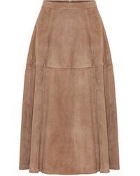 Max Mara Onore High-rise Suede Midi Skirt - Brown