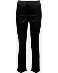 Veronica Beard - Stila Cropped High-Rise Satin Slim Pants - Lyst