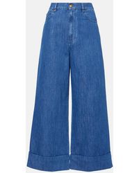 Valentino - High-Rise Wide-Leg Jeans - Lyst