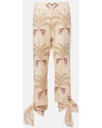 Johanna Ortiz - Printed Linen Flared Pants - Lyst