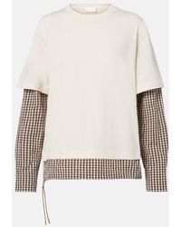Moncler - Checked Cotton Jersey T-Shirt - Lyst