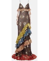 Etro - Floral Tiered Silk-Blend Maxi Dress - Lyst