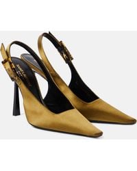 Saint Laurent - Climax 110 Crepe Satin Slingback Pumps - Lyst