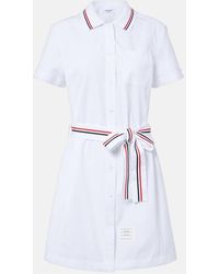 Thom Browne - Belted Cotton Poplin Shirt Dress - Lyst