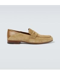 Manolo Blahnik - Plymouth Suede Penny Loafers - Lyst