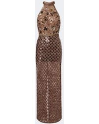 La Fuori - Scales Of Embellished Halterneck Gown - Lyst
