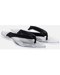 Alaïa - Invisible Satin Thong Sandals - Lyst