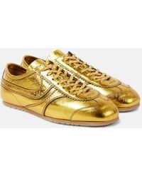 Dries Van Noten - Metallic Leather Sneakers - Lyst