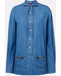 Gucci - Hemd Horsebit Aus Denim Mit Leder - Lyst