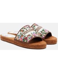Dolce & Gabbana - Sandali Espadrillas Con Stampa Floreale - Lyst