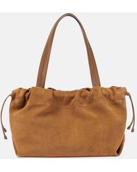 Brunello Cucinelli - Leather-trimmed Suede Tote Bag - Lyst
