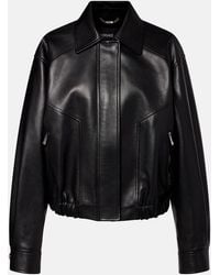 Versace - Leather Blouson Jacket - Lyst