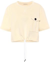 Marni Top cropped in cotone - Bianco
