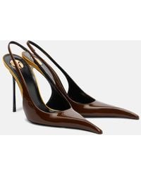 Saint Laurent - Amalia 110 Patent Leather Slingback Pumps - Lyst