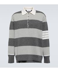 Thom Browne - Striped Virgin Wool Polo Sweater - Lyst