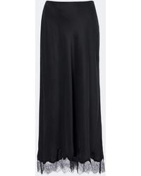 Velvet - Kristin Lace-Trimmed Silk Maxi Skirt - Lyst