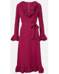Valentino - Cady Couture Ruffled Midi Dress - Lyst