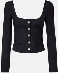 McQueen - Chalk Stripe Wool And Mohair Bustier Top - Lyst