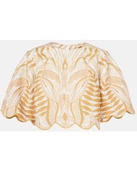 FARM Rio - Printed Linen Top - Lyst