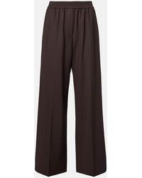 Brunello Cucinelli - Wool-Blend High-Rise Wide-Leg Pants - Lyst
