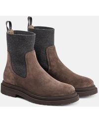 Brunello Cucinelli - Bottines En Daim - Lyst