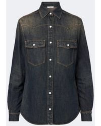 Fendi - Cotton-Blend Denim Shirt - Lyst
