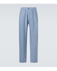 Giorgio Armani - Linen Wide-Leg Pants - Lyst