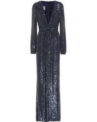 Monique Lhuillier Robe mit Pailletten - Blau