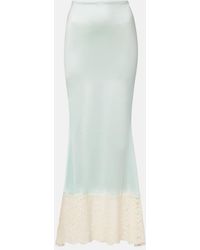 Montce - Natalia Lace-Trimmed Satin Slip Skirt - Lyst