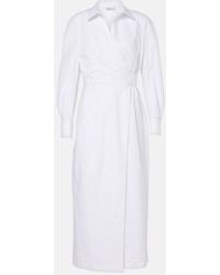 Max Mara - Cotton-Blend Twill Wrap Dress - Lyst