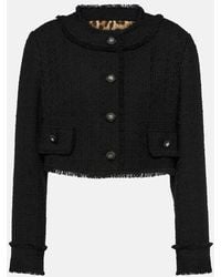 Dolce & Gabbana - Giacca cropped in tweed di misto lana - Lyst