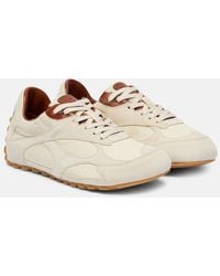 Bottega Veneta - Orbit Flash Suede-Trimmed Sneakers - Lyst