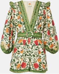 FARM Rio - Combi-Short En Coton A Fleurs - Lyst