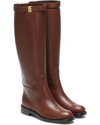 Burberry Leather Knee-high Boots - Brown