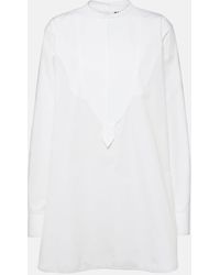 Jil Sander - Embroidered Cotton Poplin Blouse - Lyst