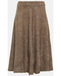 Brunello Cucinelli - Wool-blend Midi Skirt - Lyst