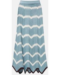 La DoubleJ - Chevron Crochet Cotton Midi Skirt - Lyst