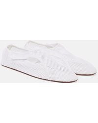 Alaïa - Flex Leather-Trimmed Mesh Ballet Flats - Lyst