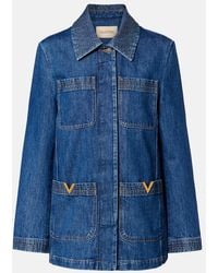 Valentino - Chaqueta De Denim Con Vgold - Lyst