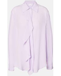 Victoria Beckham - Ruffled Silk Blouse - Lyst