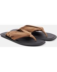 Brunello Cucinelli - Suede Thong Sandals - Lyst