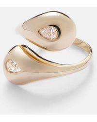 Mateo - Water Droplet 14Kt Ring With Diamonds - Lyst