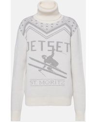 Jet Set - Wool Intarsia Turtleneck Sweater - Lyst