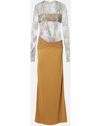 Christopher Esber - Sepienne Lace And Suede Gown - Lyst