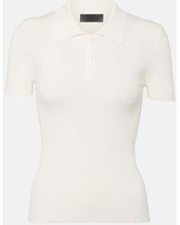 Nili Lotan - Ribbed-knit Cotton Polo Shirt - Lyst