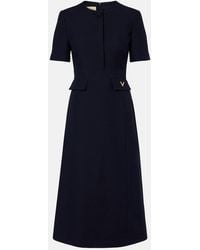 Valentino - Crepe Couture Vgold Midi Dress - Lyst