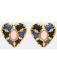 Saint Laurent - Embellished Clip-On Earrings - Lyst