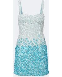 La Fuori - Ombre Floral Sequined Silk Minidress - Lyst