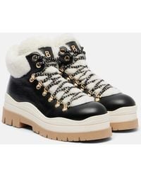 Bogner - Arosa Shearling-Lined Leather Lace-Up Boots - Lyst