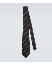 Saint Laurent - Striped Silk Twill Tie - Lyst